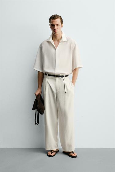 플루이드 플리츠 팬츠 - Zara 스크래치 화이트