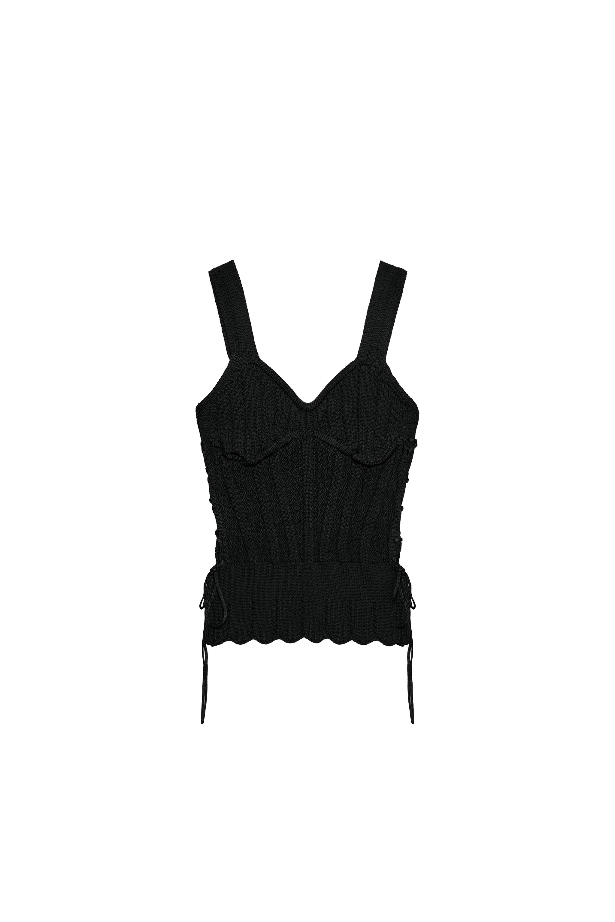 BAĞCIKLI KORSE TARZI ÖRGÜ TOP