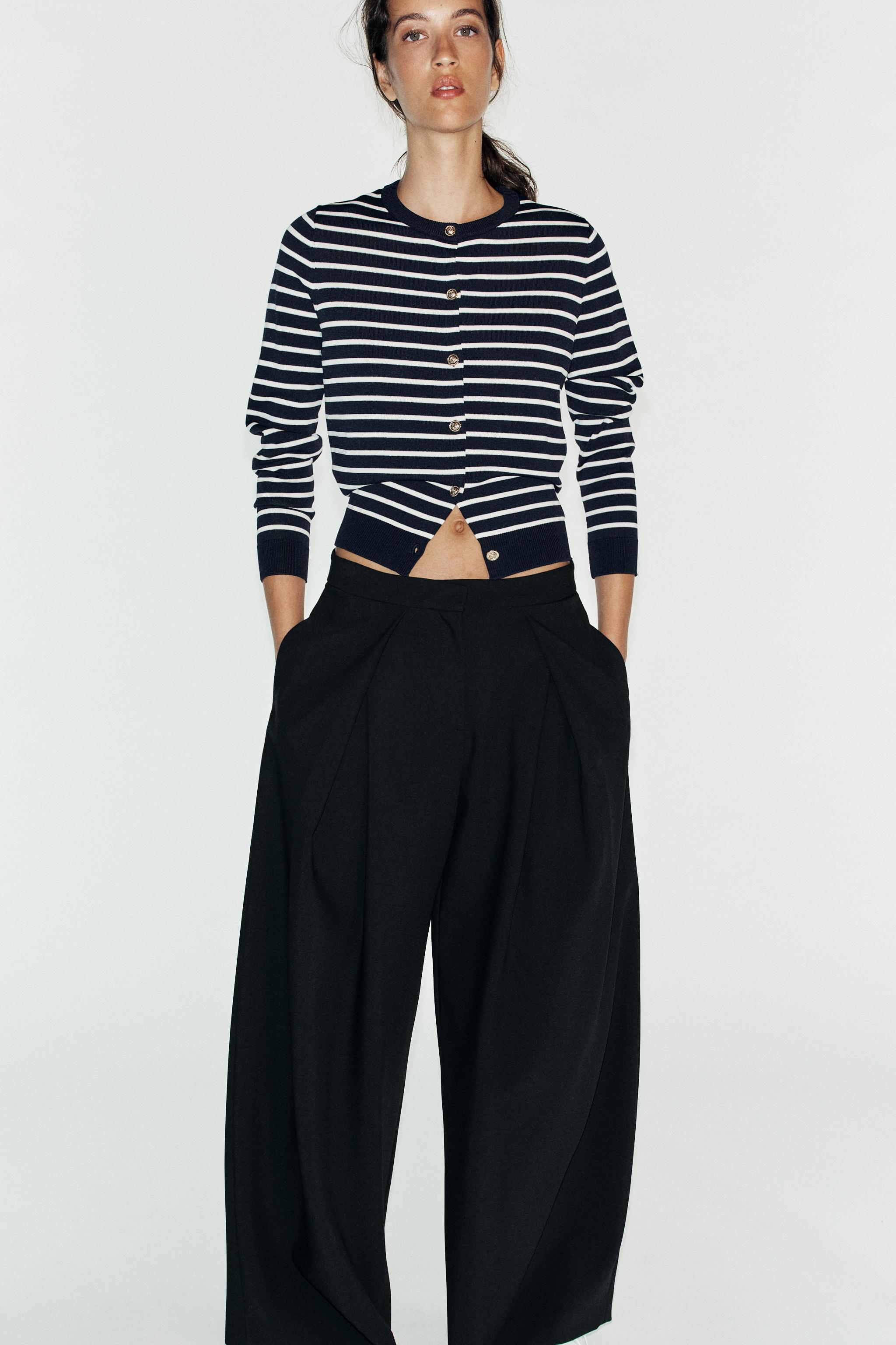 Zara ÇİZGİLİ TRİKO HIRKA görsel 6