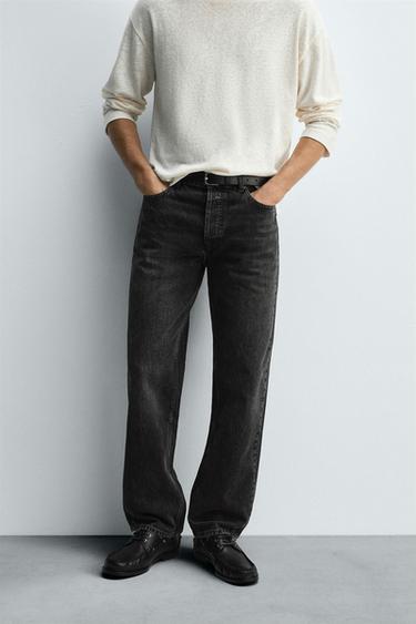 STRAIGHT FIT JEANS - Charcoal by Zara