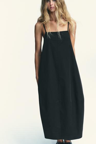 ROBE MIDI PLI DOS - Noir de Zara - Image 1