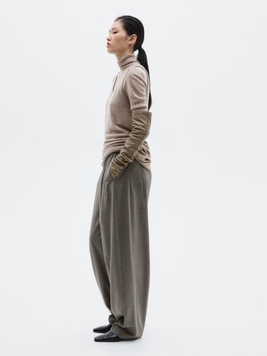 Zara Tailored balloon fit trousers - LIMITED - taupe brown