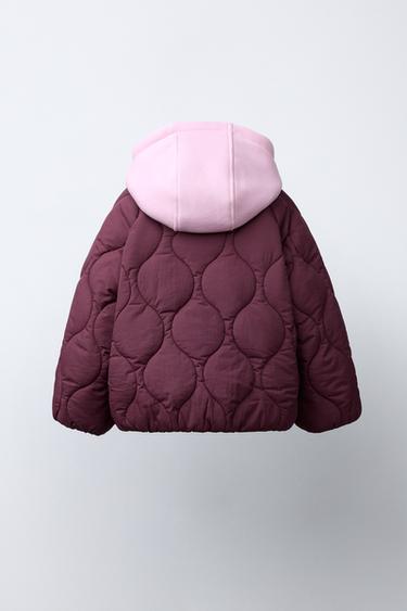 VESTE REMBOURRÉE À CAPUCHE AVEC OURS BRODÉ - Bordeaux de Zara - Image 3