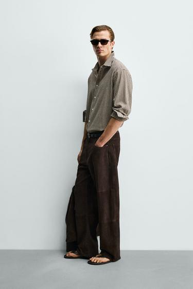 TEXTURED CHECK SHIRT - Brown by Zara - Image 3