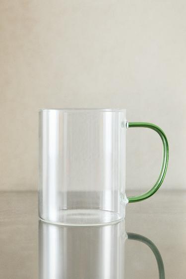 TASSE AUS BOROSILIKATGLAS MIT FARBIGEM GRIFF - Grün von Zara