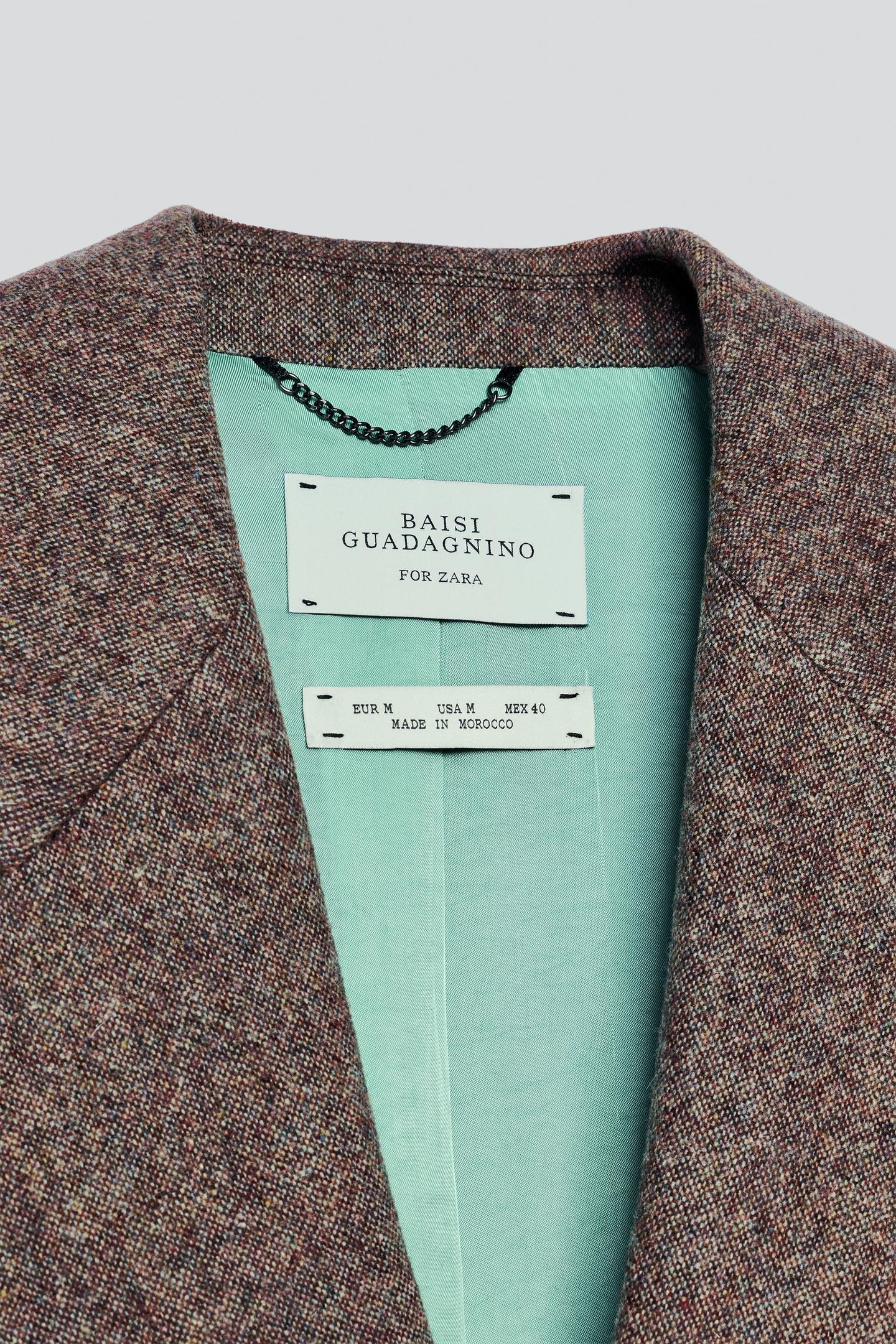 Мужской пиджак Zara 100% Wool Suit Blazer, цвет: Бордовый — фото 3