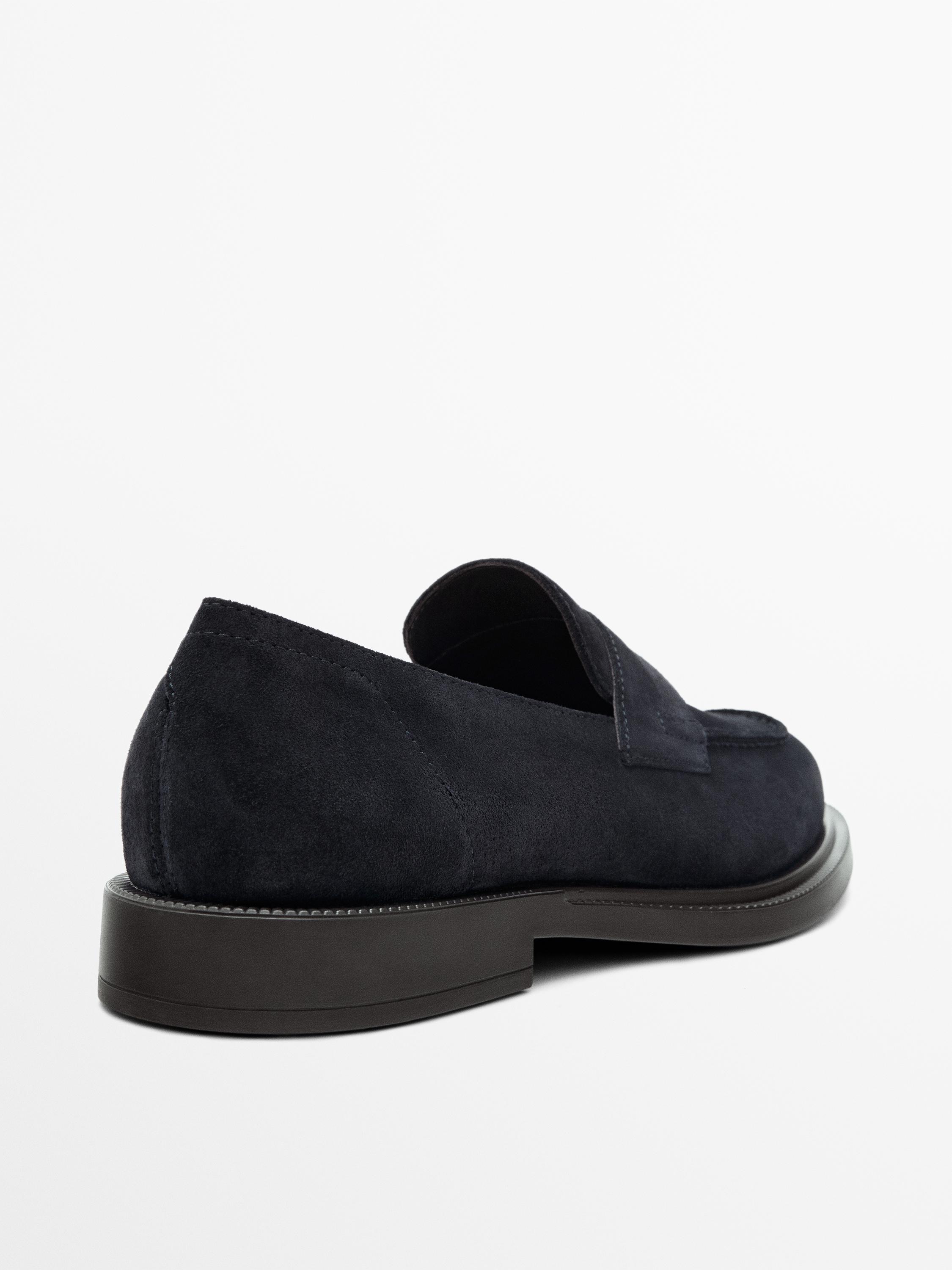 Split leather penny loafers