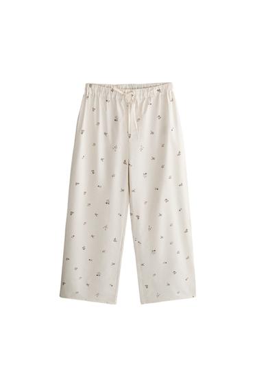 Zara Floral print trousers - 磨白色