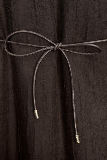BELTED KAFTAN DRESS - Chocolate by Zara - Image 8