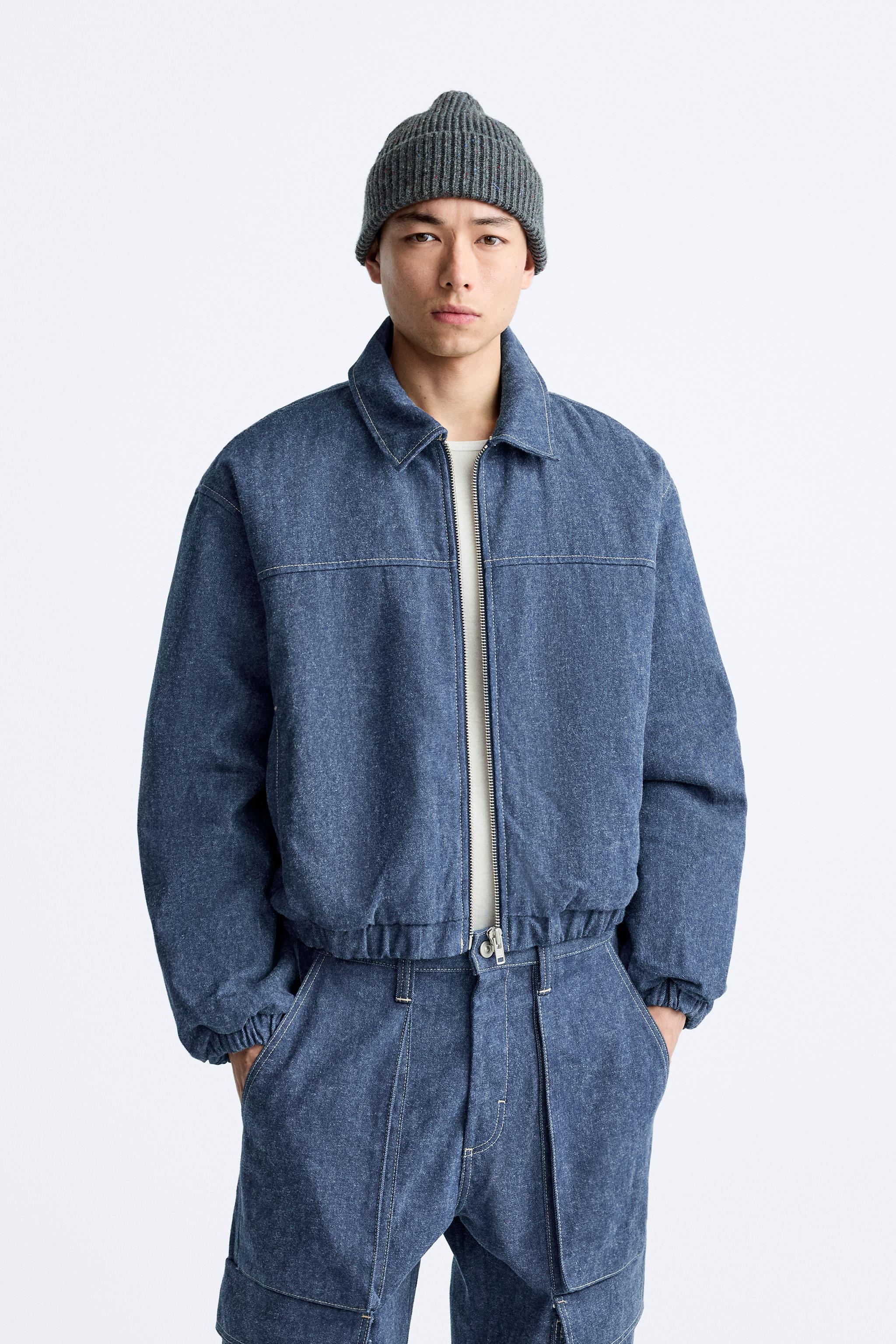 デニム ボンバージャケット - ブルー | ZARA Japan / 日本