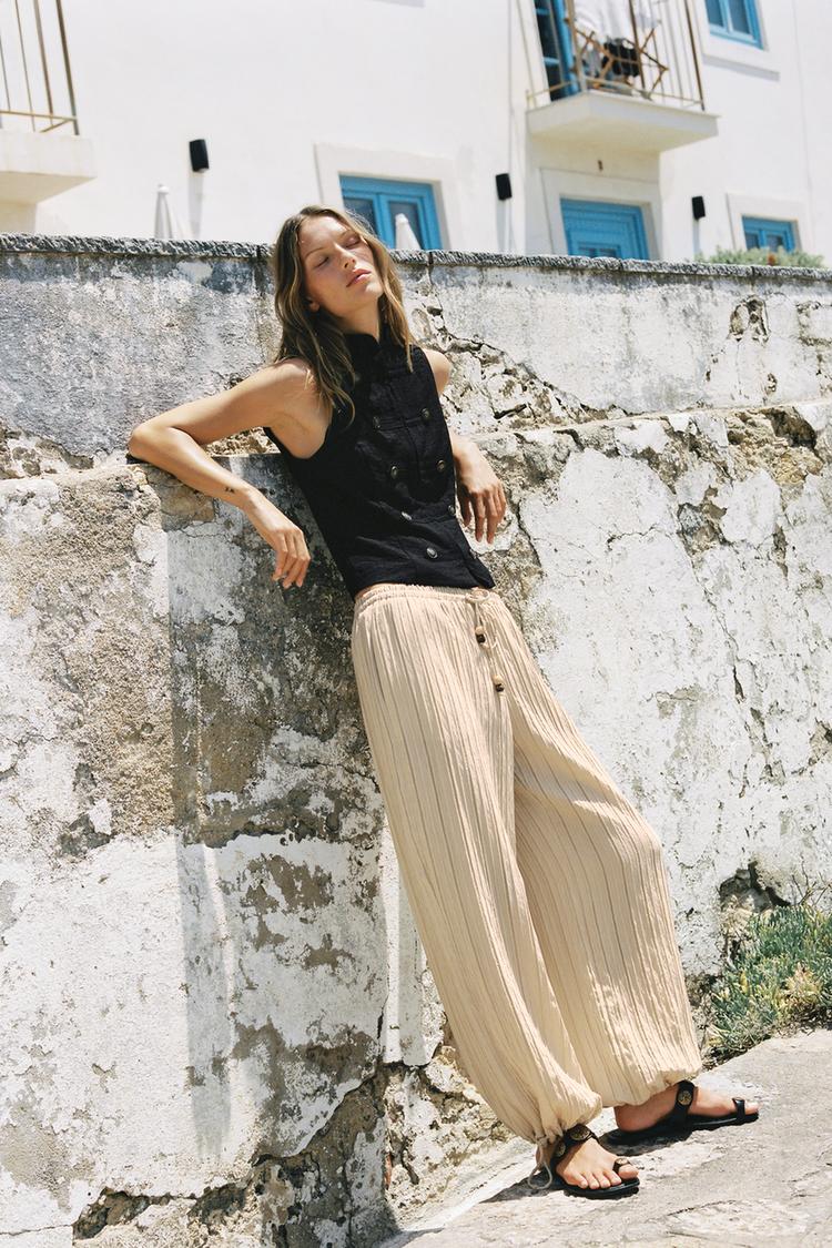 PANTALÓN ANCHO RAYAS CINTURA ELÁSTICA