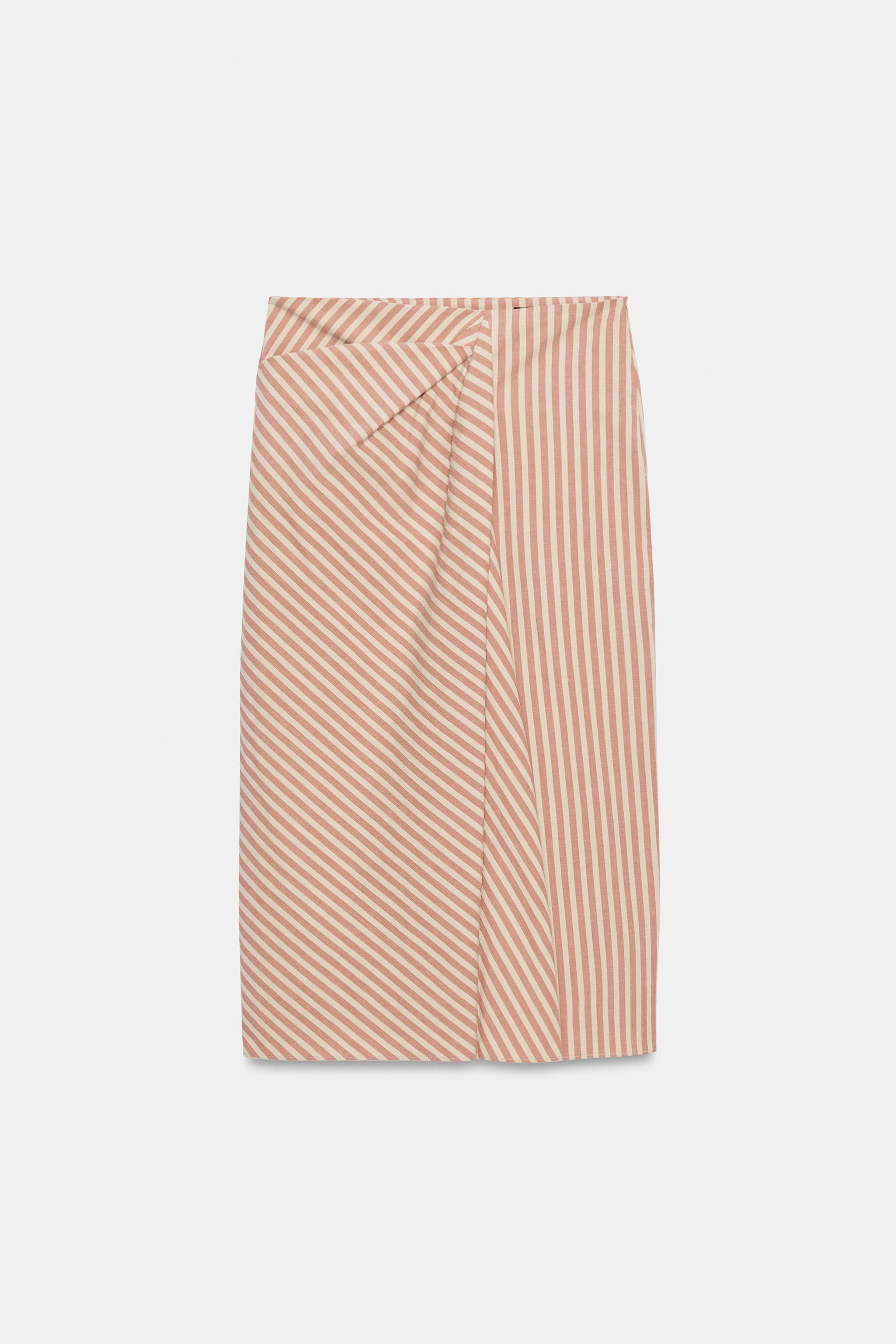 ZW COLLECTION DRAPED STRIPED SKIRT