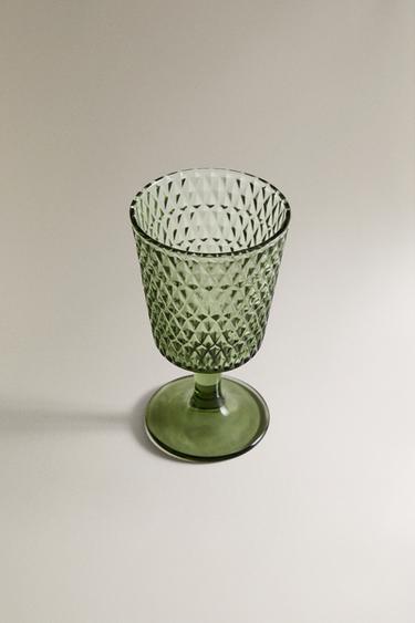 VERRE À PIED VERRE RELIEF - Vert de Zara - Image 1