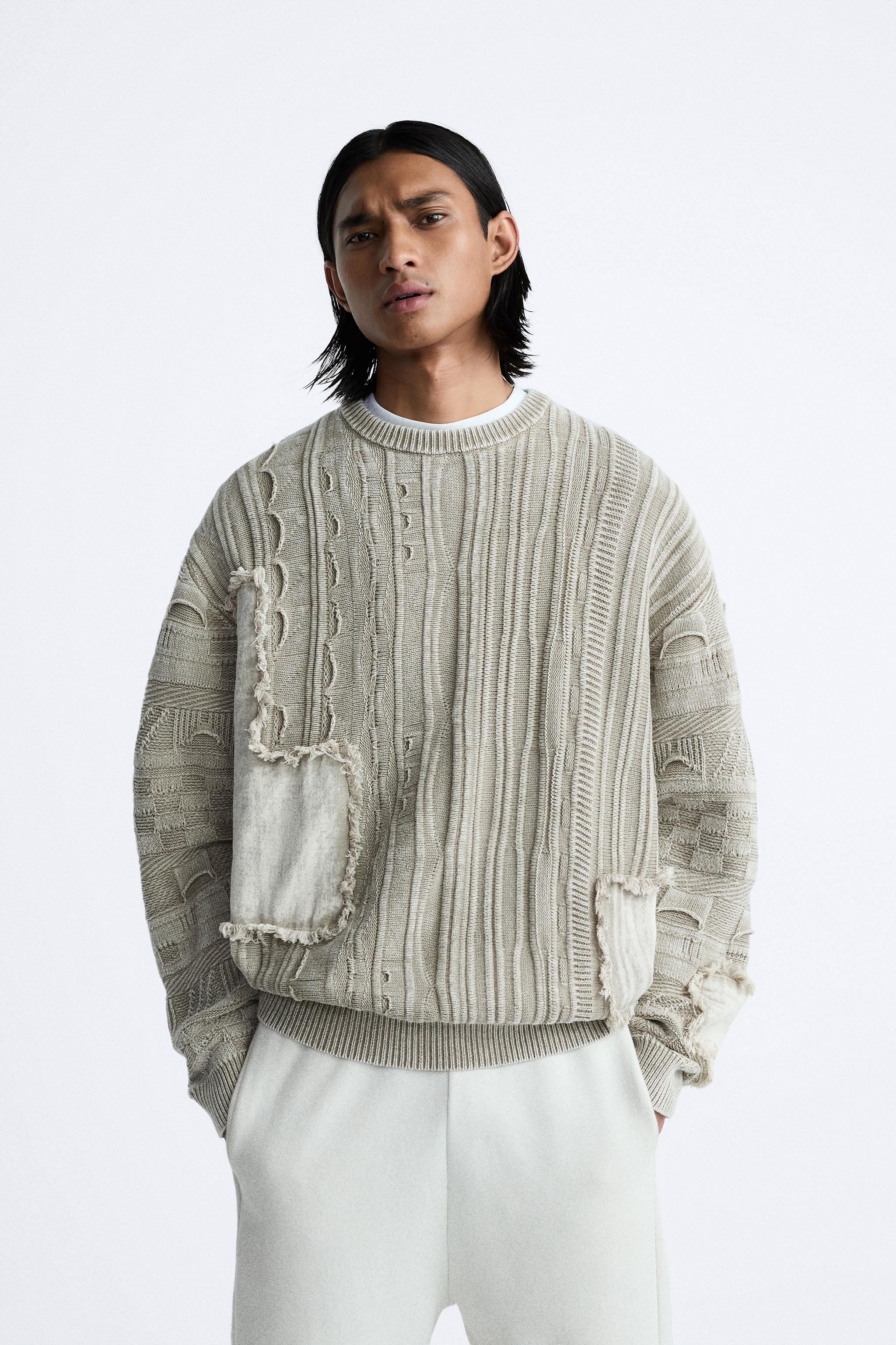 JACQUARD PATCH SWEATER - Ecru | ZARA United States