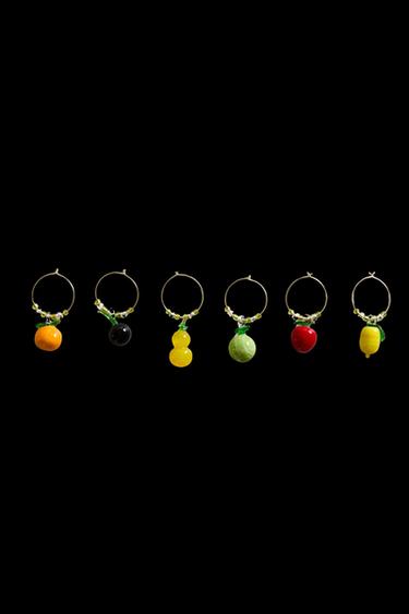 Zara SET OF FRUIT GLASS CHARMS (SET OF 6) - Printed - Image 0