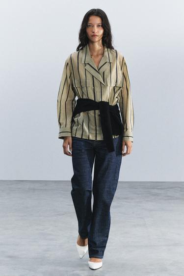 СОРОЧКА НА ЗАПАХ З КИШЕНЯМИ ZW COLLECTION - у смужку Zara