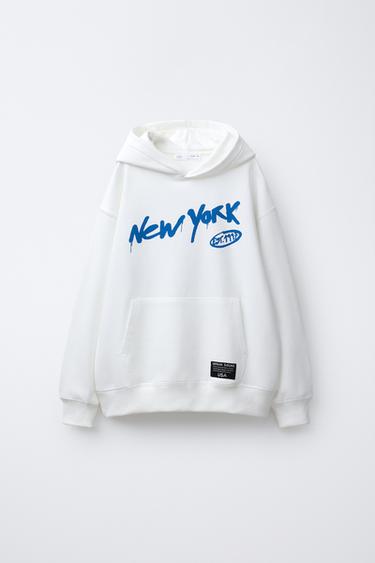 SUDADERA CAPUCHA GRAFFITI - Blanco de Zara
