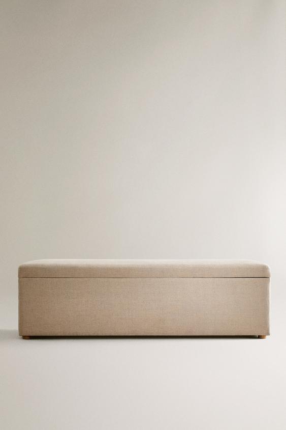 WOOD AND LINEN STORAGE BENCH - Light beige by Zara - Image 0
