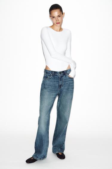 LONG SLEEVE POLYAMIDE BODYSUIT - White by Zara