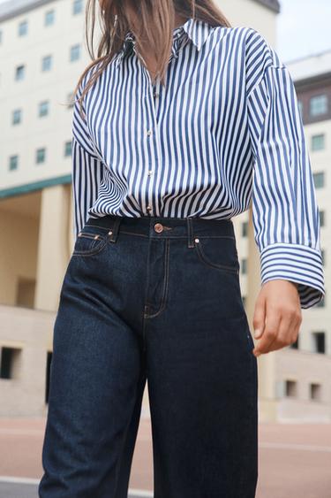 CAMISA RAYAS HILO METALIZADO -  de Zara