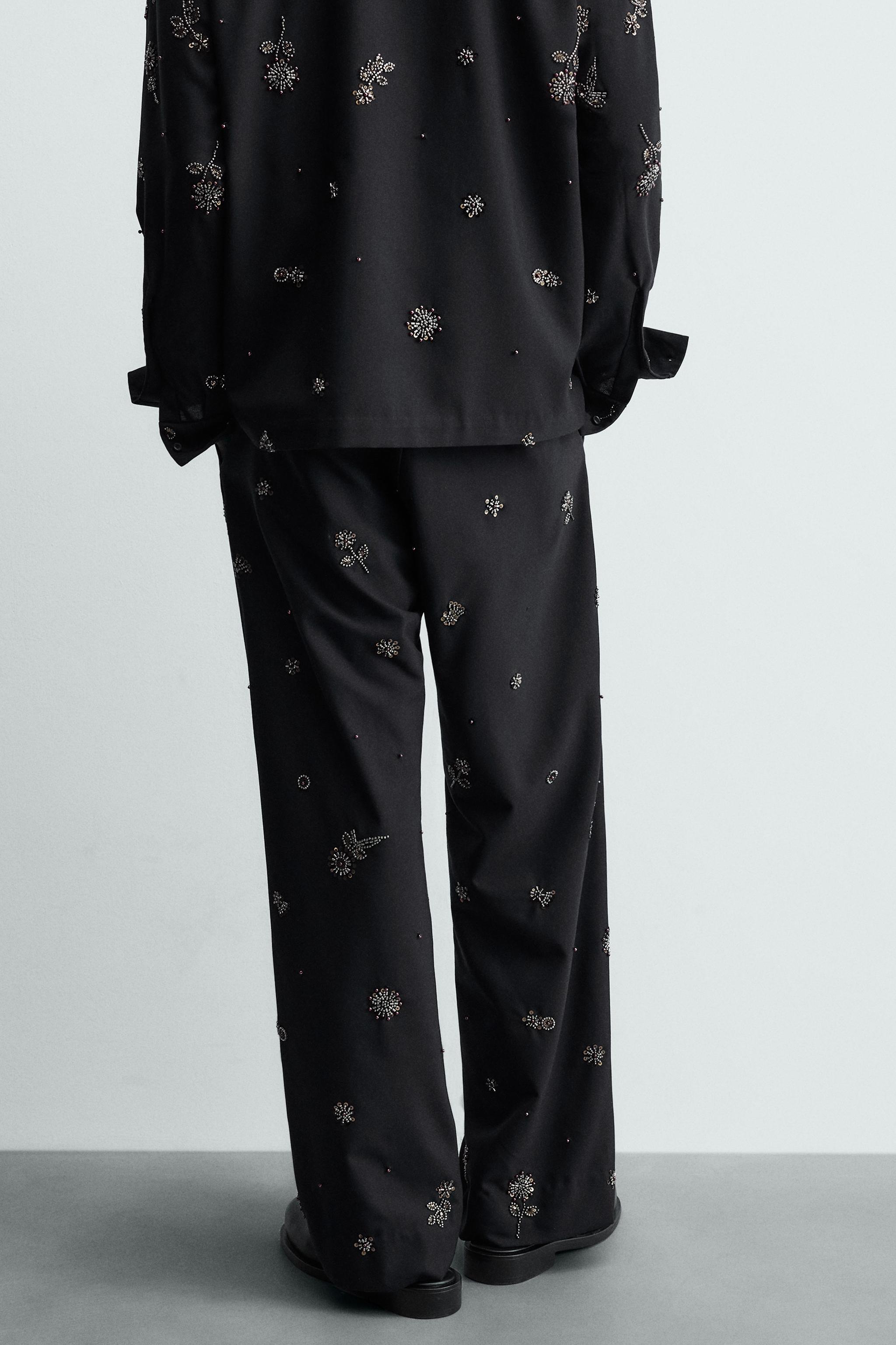 RELAXED FIT SEQUIN PANTS
