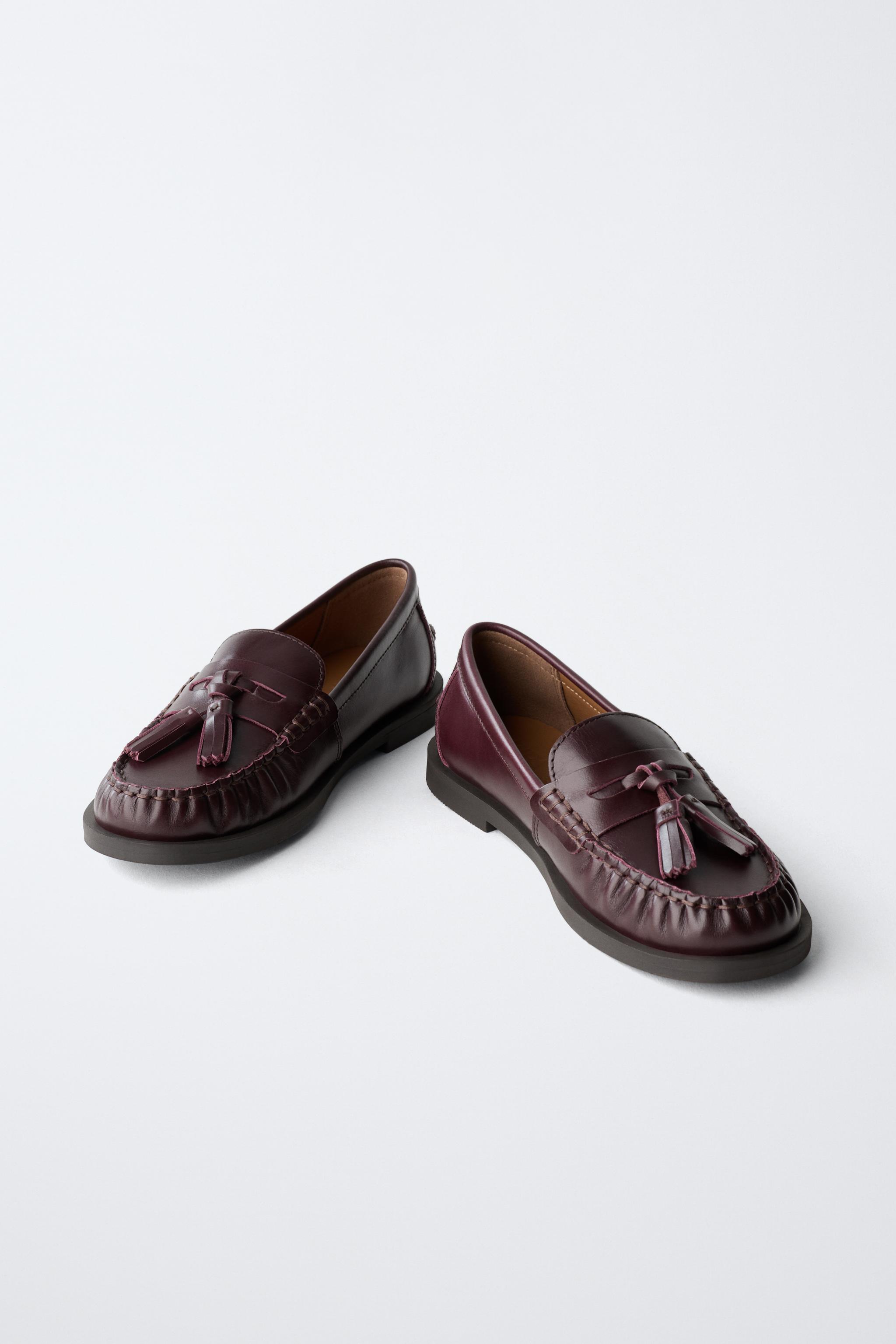 LEATHER TASSELED LOAFERS LIMITED EDITION - Burgundy Red  display picture 1