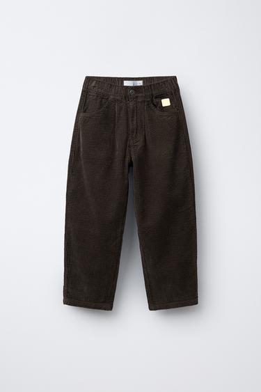 WIDE-WALE CORDUROY TROUSERS - Dark brown by Zara
