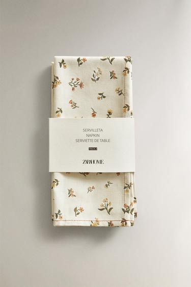 SERVIETTES DE TABLE FLEURS SAUVAGES (LOT DE 2) - Verdâtre de Zara - Image 4