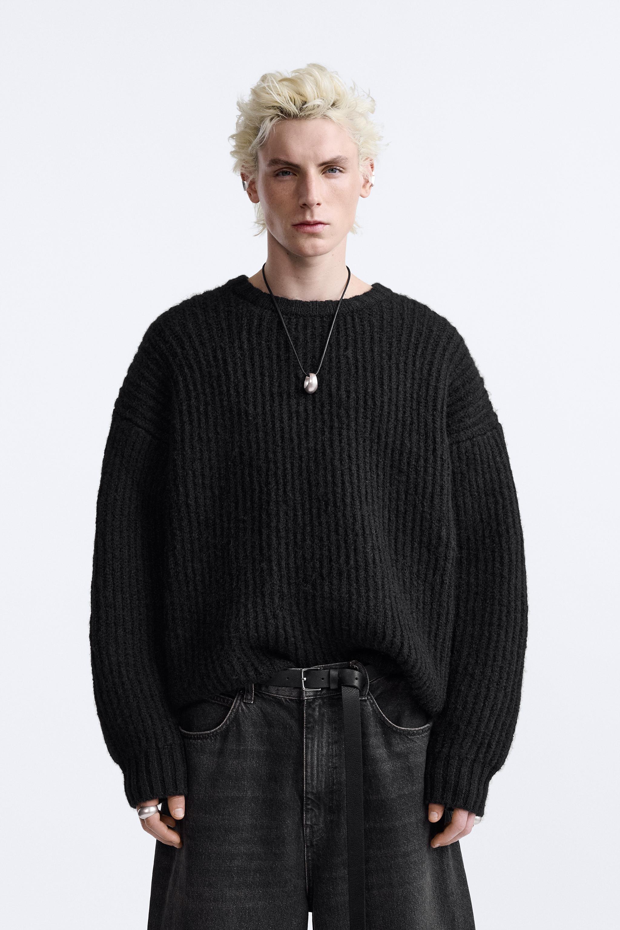 White jumper mens on sale zara