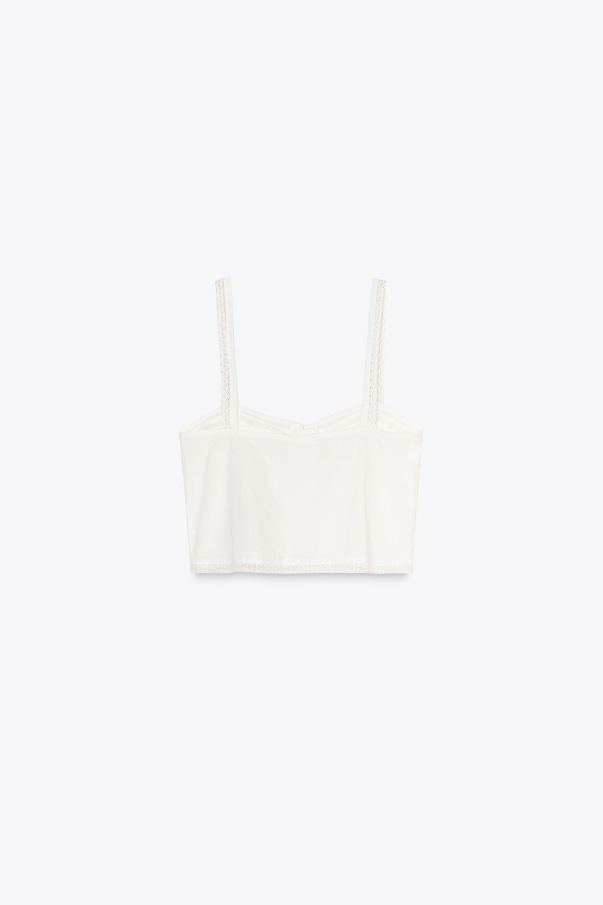 PINTUCK CROP TOP - Oyster-white | ZARA United States