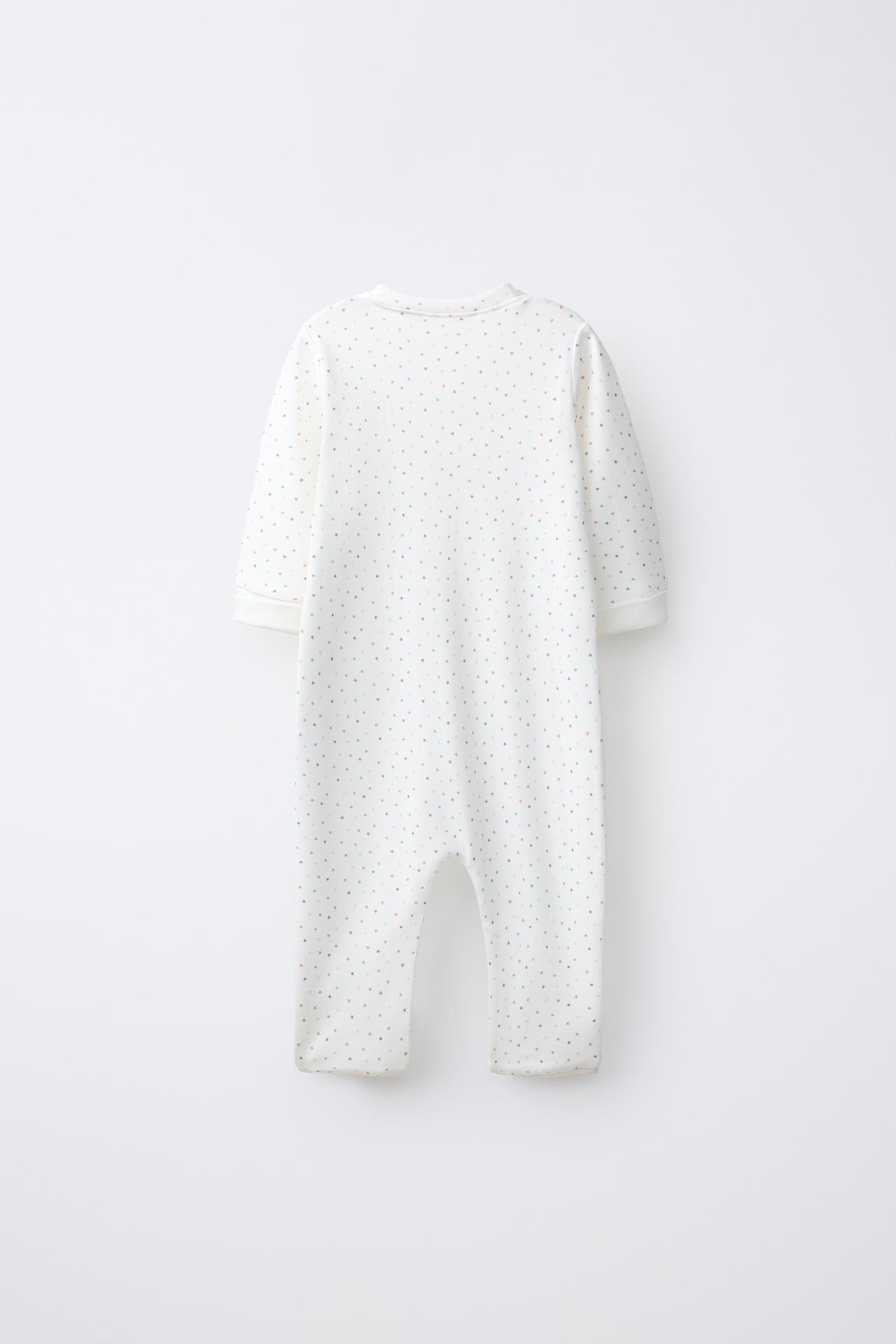 CONVERTIBLE FOOTED SPACE SLEEPSUIT — Ecru / Blue
