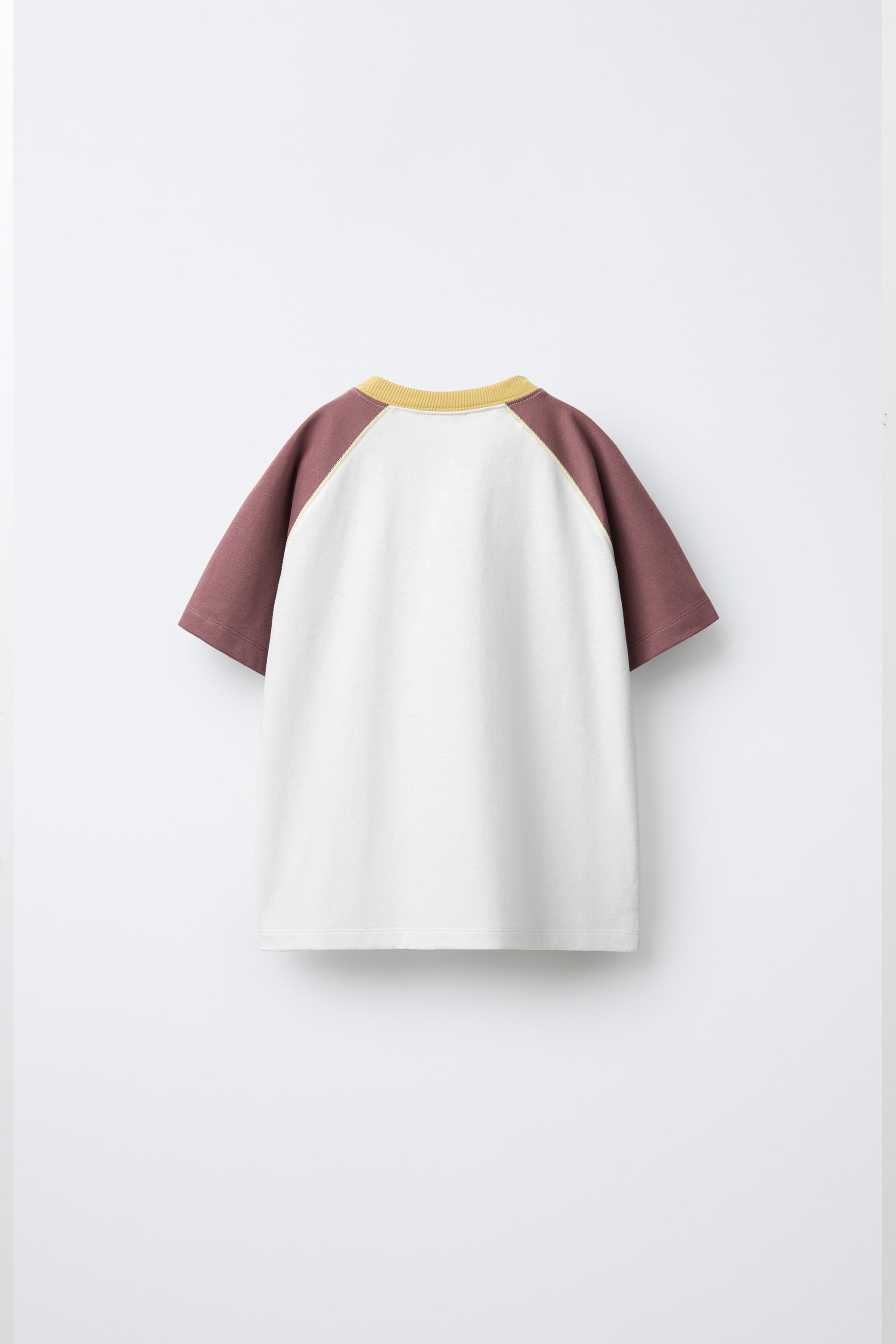 ★ドイツ発*ZARA*新作*コントラストラグランスリーブTシャツ/LY コントラストラグランスリーブTシャツ - アイス グレー | ZARA