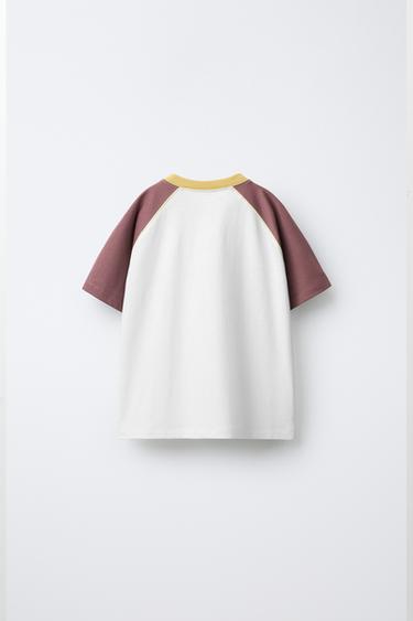 CONTRAST RAGLAN SLEEVE T-SHIRT - Ice by Zara - Image 1