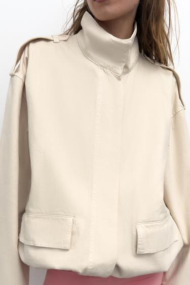HIGH NECK JACKET - Oyster-white by Zara - Image 0