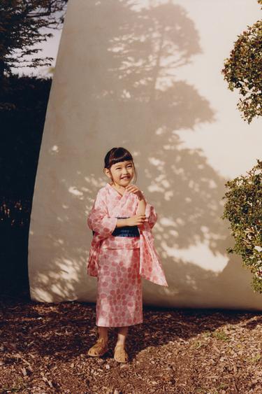 2-6 ANS/ ENSEMBLE YUKATA IMPRIMÉ FLEURS KIMONO ET ROBE - Rose de Zara - Image 5