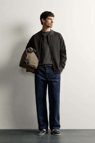 COTTON REGULAR FIT CARDIGAN - Charcoal grey by Zara - Image 0