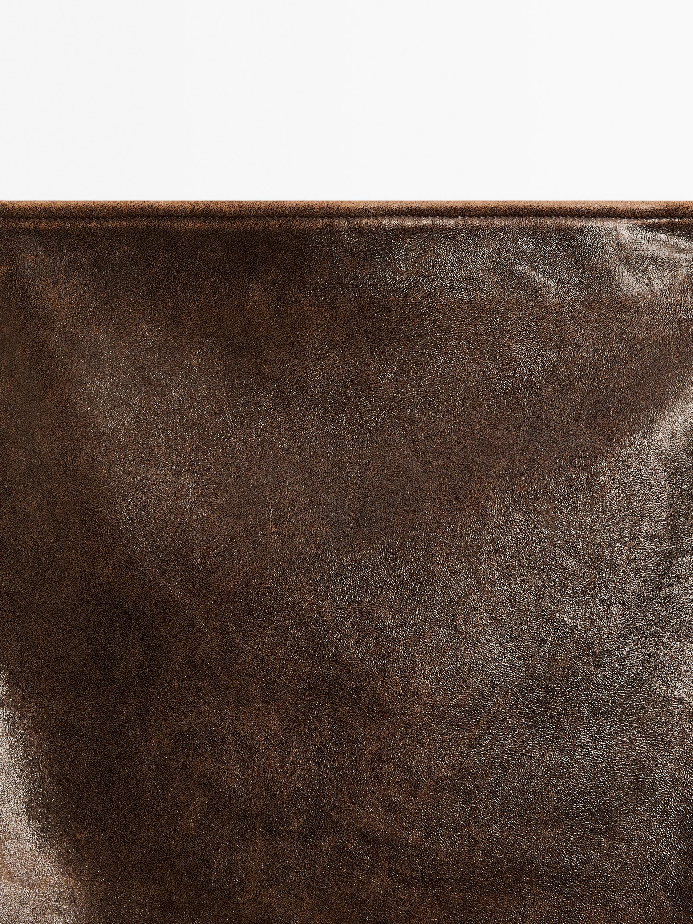 Minijupe en cuir nappa