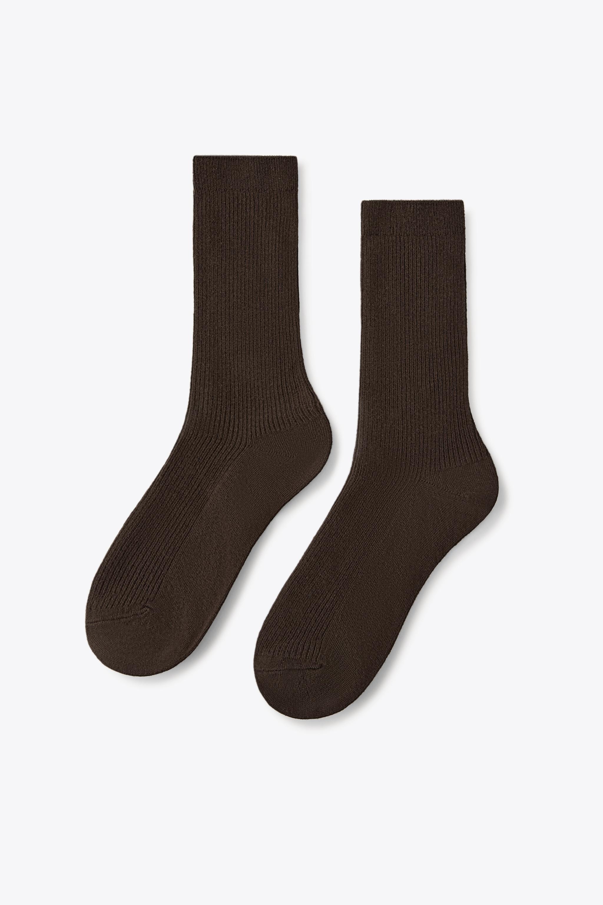 CHAUSSETTES CÔTELÉES AVEC COTON
