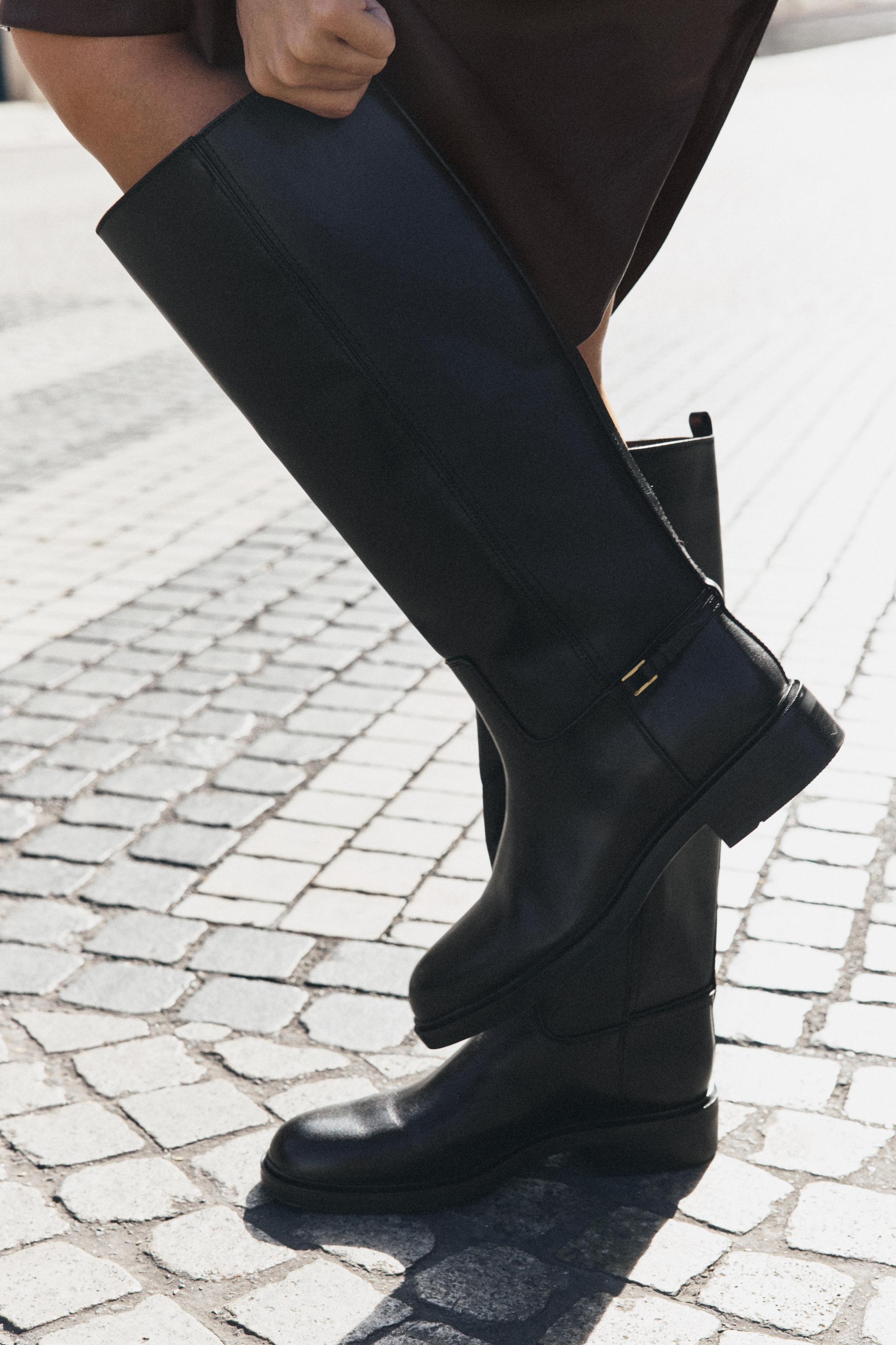 Leather Riding Boots by Zara