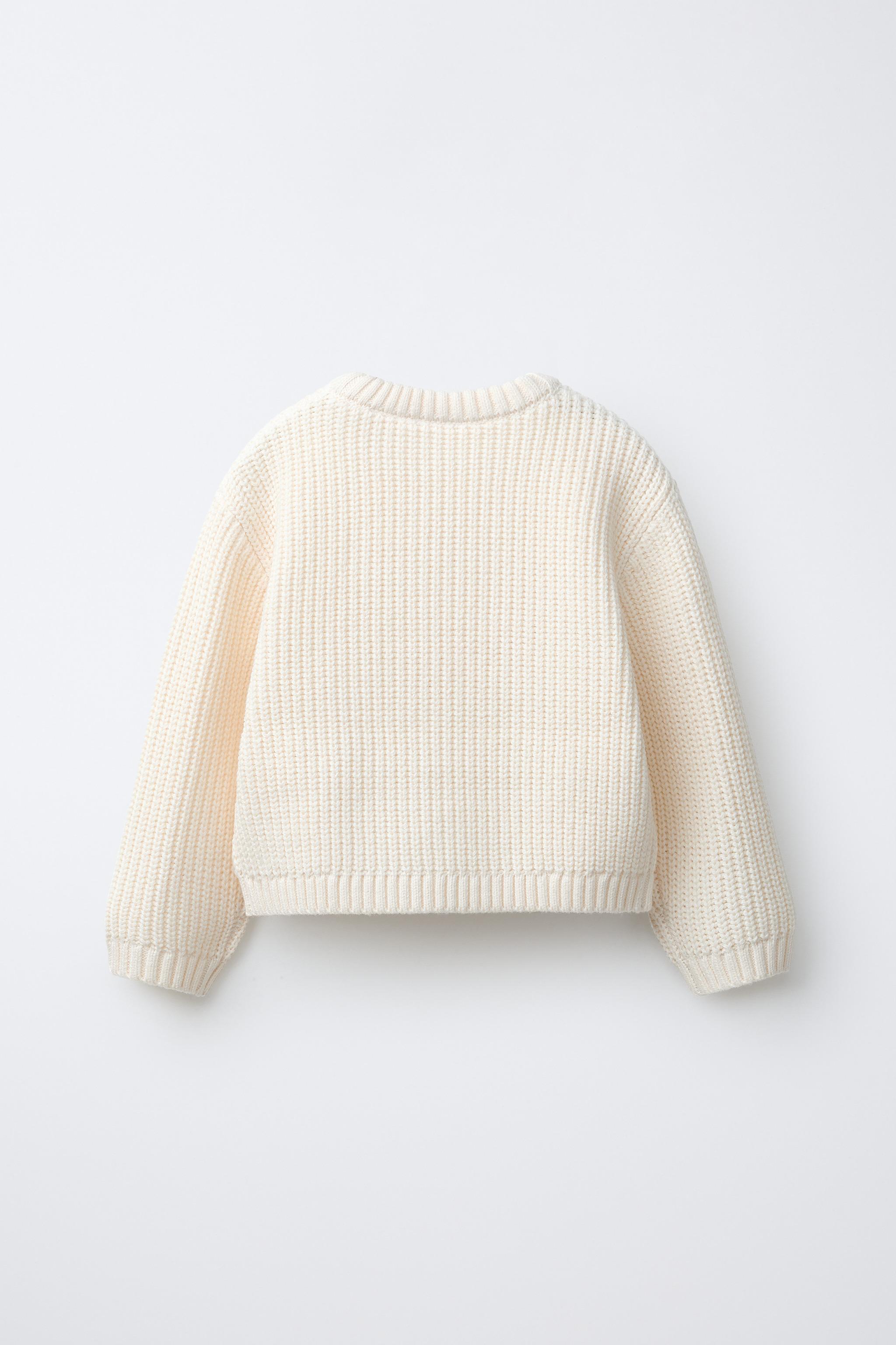 EMBROIDERED HEART KNIT JUMPER - Ecru | ZARA United States