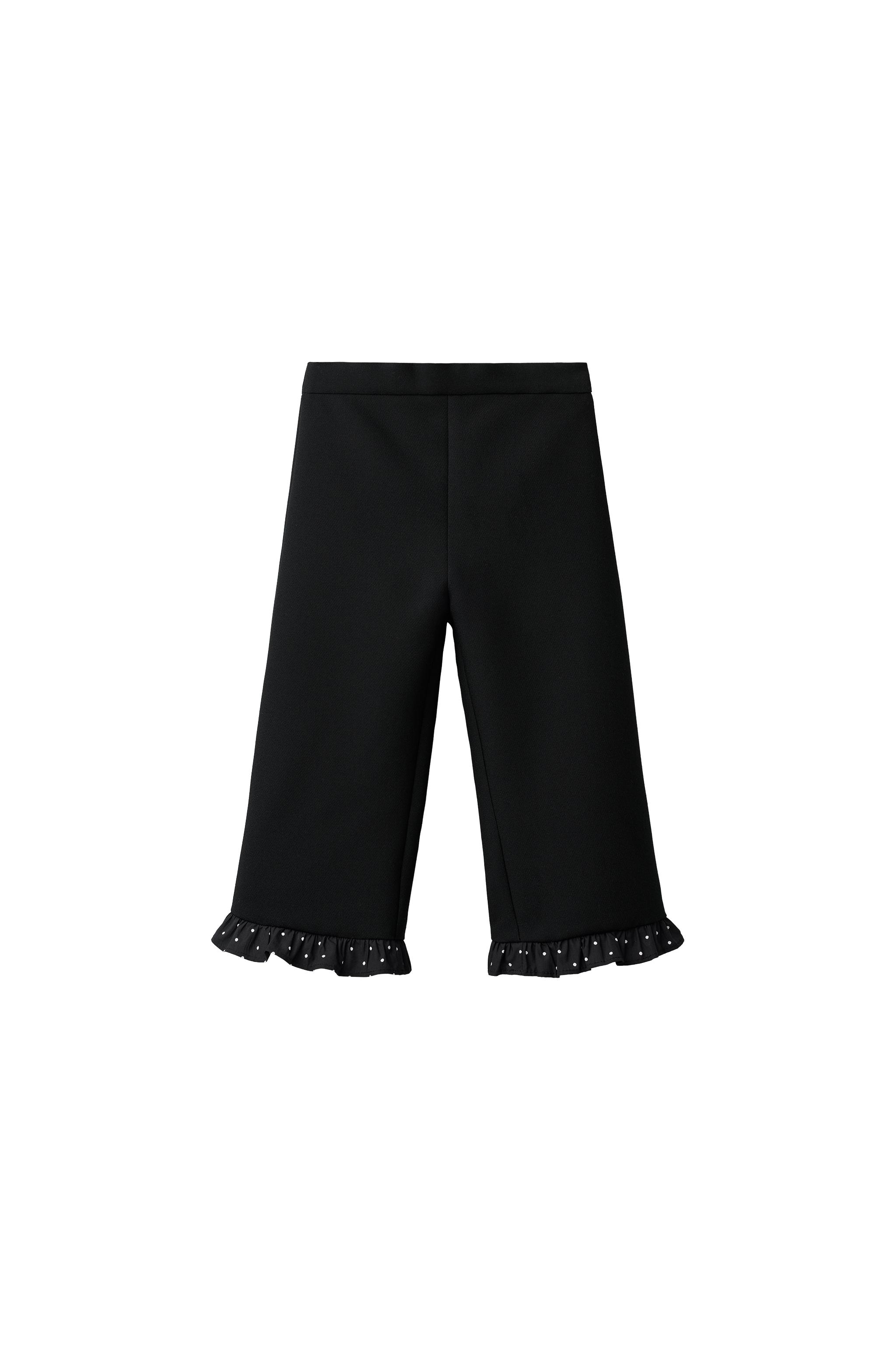 フリルヘム キュロットパンツ - ブラック | ZARA Japan / 日本