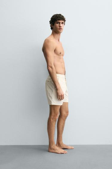 MAILLOT DE BAIN LONG AVEC STRUCTURE - Écru de Zara - Image 3