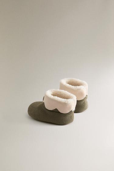 LEATHER CHRISTMAS ELF BOOTIES - Green by Zara - Image 3