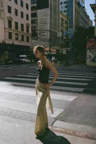 PANTALÓN PAREO ESTAMPADO - Verdes de Zara - Imagen 0