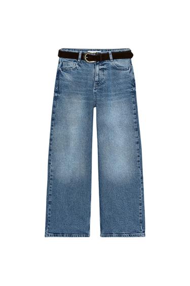 JEANS Z.10 CULOTTE TIRO ALTO CINTURÓN - Azul medio de Zara