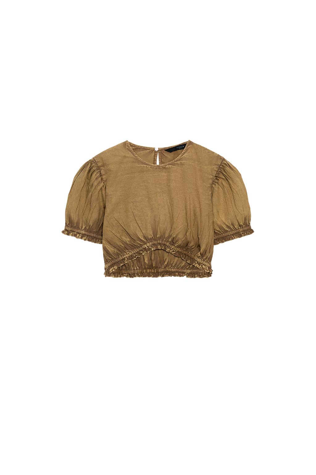 WASHED POPLIN CROP TOP - image 3