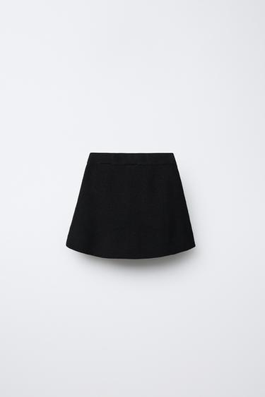 JUPE EN MAILLE AVEC LACETS - Noir de Zara - Image 1
