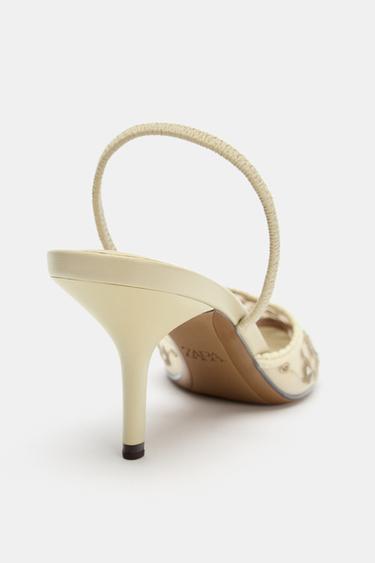 EMBROIDERED MESH HIGH-HEEL SHOES - Multicoloured by Zara - Image 3