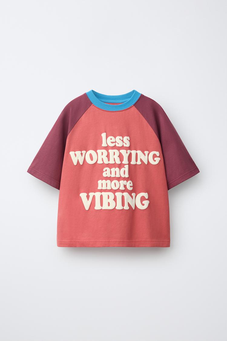 Camiseta manga ranglan estampada texto