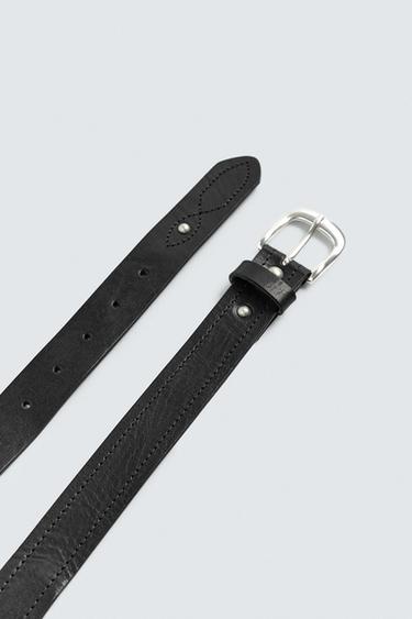 CEINTURE EN CUIR À CLOUS - Noir de Zara - Image 1